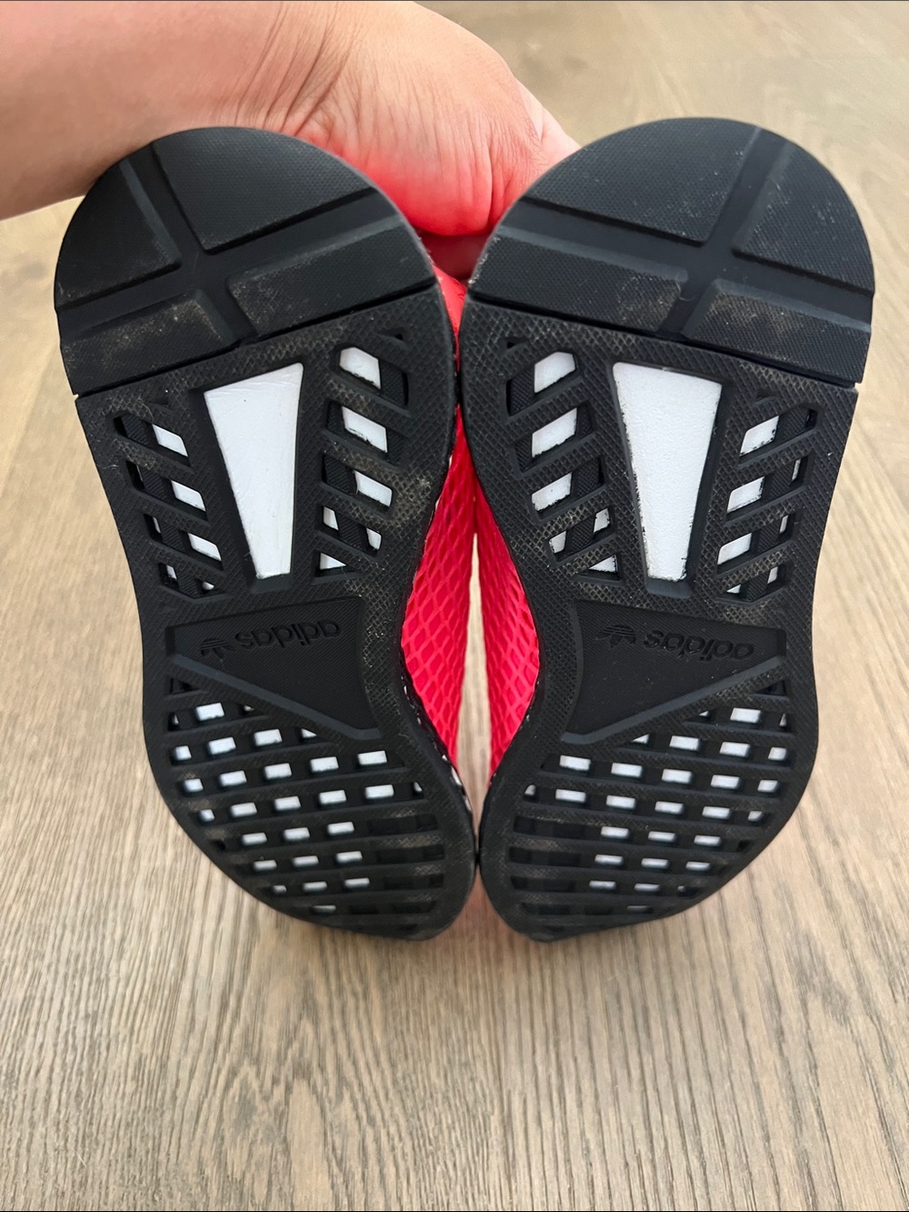 adidas Women’s Neon Coral Mesh Sneakers - Picture 5 of 6